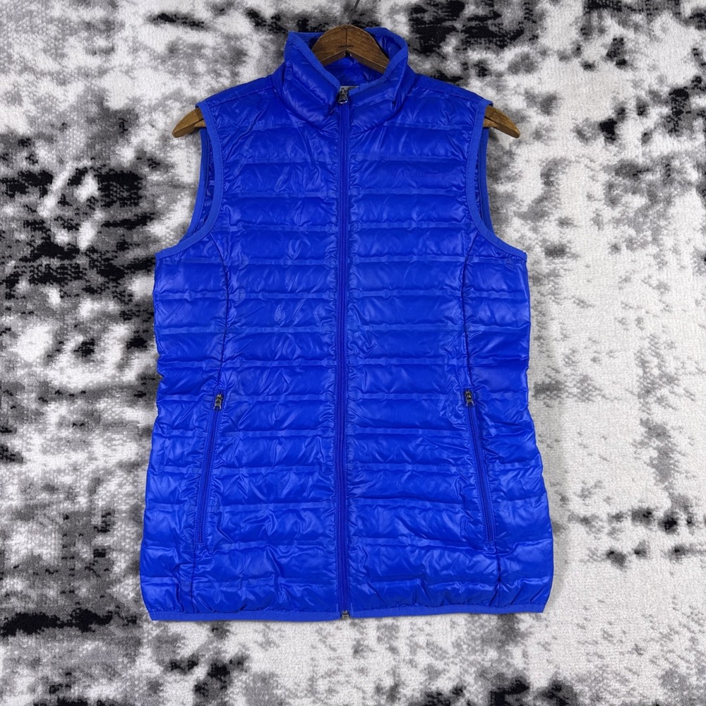 Columbia Puffer Vest Womens Size Small Blue Full Zip Pockets Gorpcore Hiking
